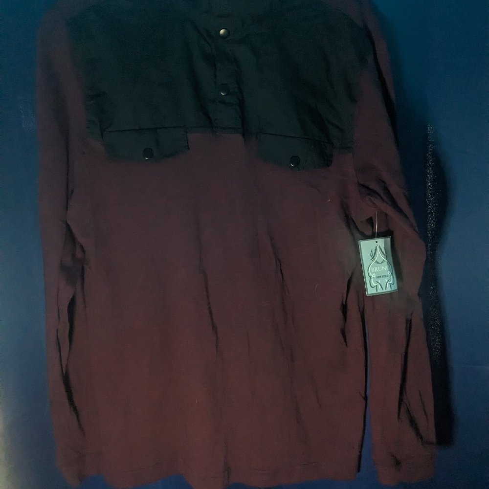 Bruno Red/Black Button Polo Large NWT